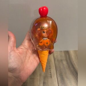 Vintage 1968 Mattel Liddle Kiddles Sweet Treat Orange Ice Cream Kone Cone Doll